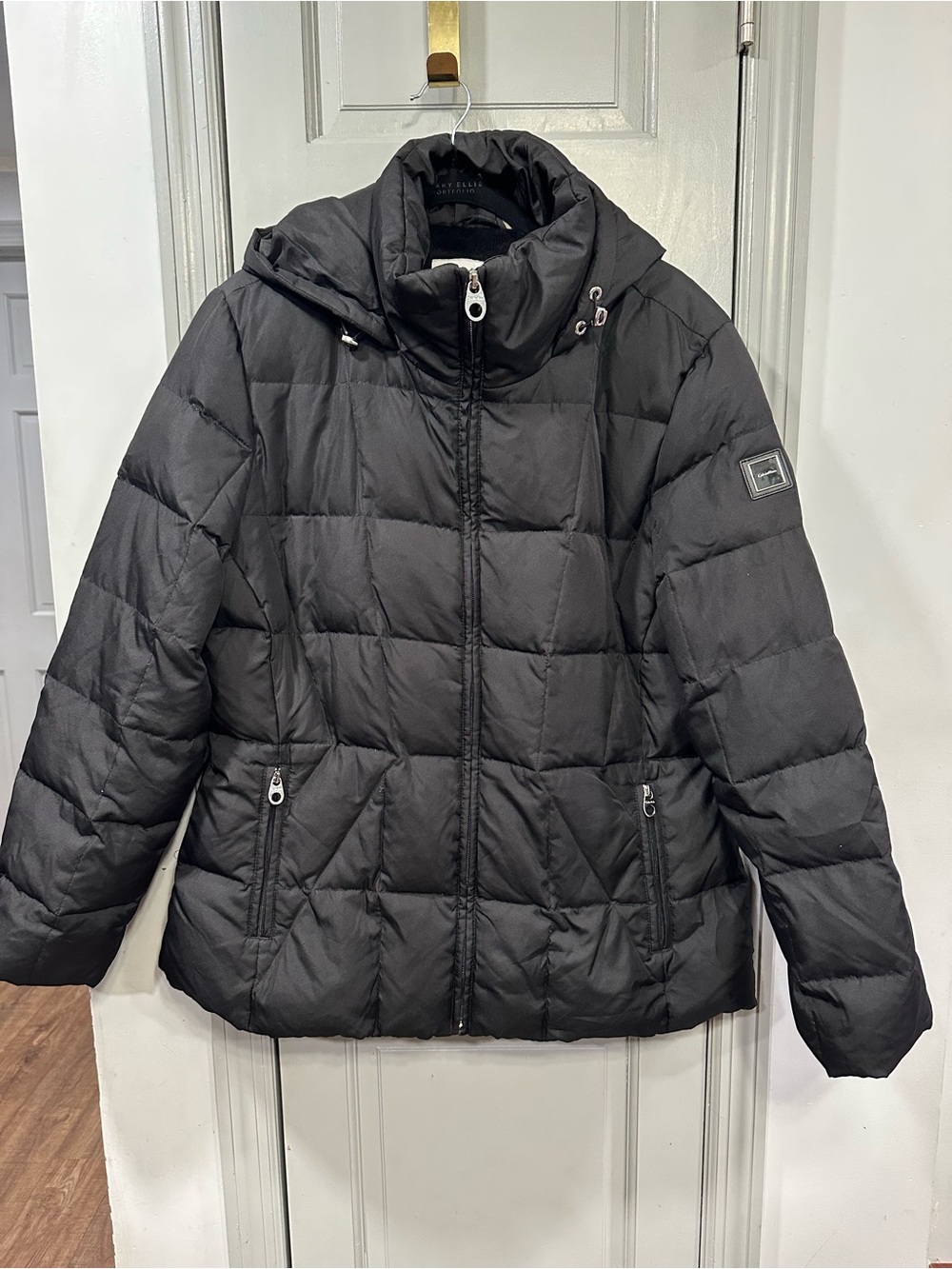 Calvin Klein Black Quilted Puffer Jacket with Hood